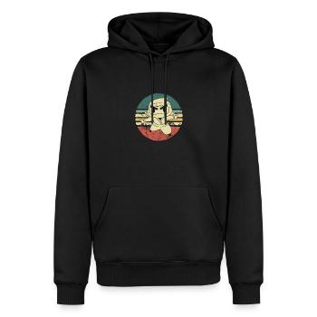 Ninja fort sous un soleil vintage - Sweat à capuche Premium bio Homme - noir - Devant - Nico (187cm)