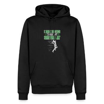 Ich Laufe Schneller Auf Dem Cricketfeld - Männer Premium Bio Hoodie - Schwarz - Vorne - Nico (187cm)
