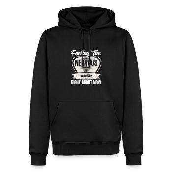 Sentir les années quatre-vingt-dix nerveuses - Sweat à capuche Premium bio Homme - noir - Devant - Nico (187cm)