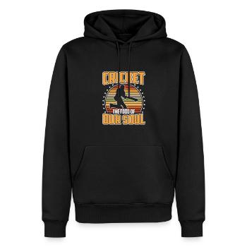 Le cricket, la nourriture de notre âme - Sweat à capuche Premium bio Homme - noir - Devant - Nico (187cm)