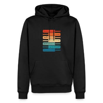 Battes de cricket colorées - Sweat à capuche Premium bio Homme - noir - Devant - Nico (187cm)