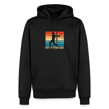 Battez-le pendant six - Sweat à capuche Premium bio Homme - noir - Devant - Nico (187cm)