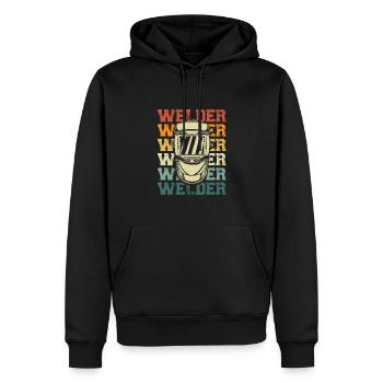 Casque de soudeur de style rétro - Sweat à capuche Premium bio Homme - noir - Devant - Nico (187cm)