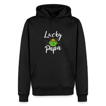 Joyeux papa - Sweat à capuche Premium bio Homme - noir - Devant - Nico (187cm)