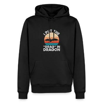 J’ai le dragon dans le dragon - Sweat à capuche Premium bio Homme - noir - Devant - Nico (187cm)