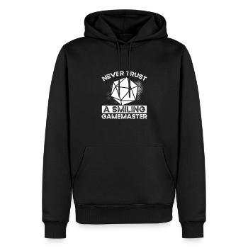 Vertraue Niemals Einem Lächelnden - Männer Premium Bio Hoodie - Schwarz - Vorne - Nico (187cm)