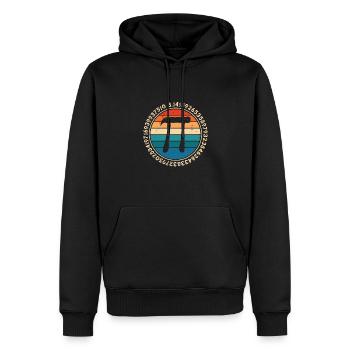 Nombres Pi dans un cercle - Sweat à capuche Premium bio Homme - noir - Devant - Nico (187cm)
