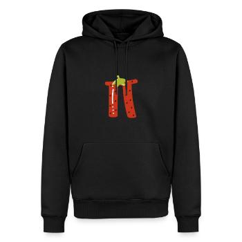 Pi comme fraise - Sweat à capuche Premium bio Homme - noir - Devant - Nico (187cm)
