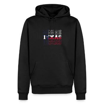 Texas bleu, rouge et blanc - Sweat à capuche Premium bio Homme - noir - Devant - Nico (187cm)