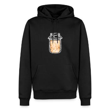 Levain dans un bocal - Sweat à capuche Premium bio Homme - noir - Devant - Nico (187cm)