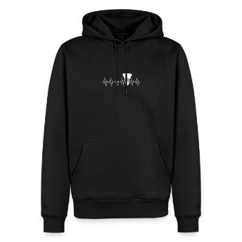 Federbal Heartbeat - Sweat à capuche Premium bio Homme - noir - Devant - Nico (187cm)