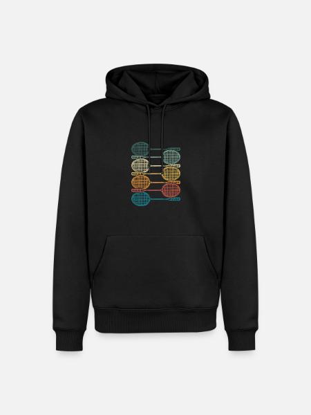 Bunte Badmintonschläger - Männer Premium Bio Hoodie - Schwarz