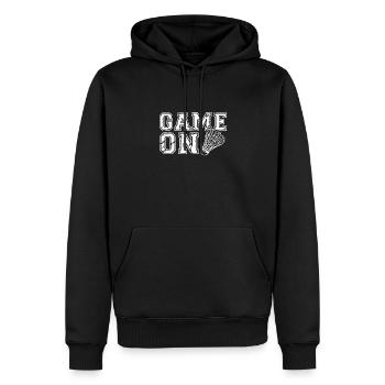 Jeu de badminton - Sweat à capuche Premium bio Homme - noir - Devant - Nico (187cm)