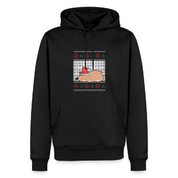Sleeping cute hamster - Men’s Premium Organic Hoodie - black - Front - Nico (187cm)