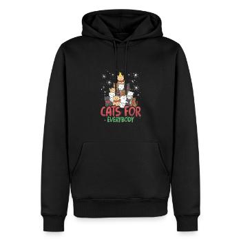 Sapin de Noël avec des chats - Sweat à capuche Premium bio Homme - noir - Devant - Nico (187cm)