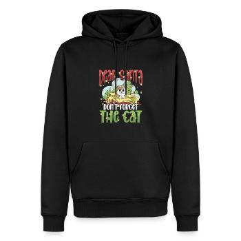 Père Noël, n’oublie pas le chat - Sweat à capuche Premium bio Homme - noir - Devant - Nico (187cm)