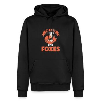 I'm only here for the foxes - Men’s Premium Organic Hoodie - black - Front - Nico (187cm)