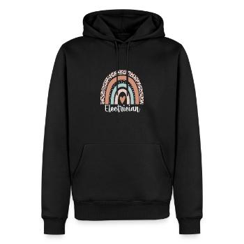 Elektriker Regenbogen Leopard Lustiger Elektriker - Männer Premium Bio Hoodie - Schwarz - Vorne - Nico (187cm)