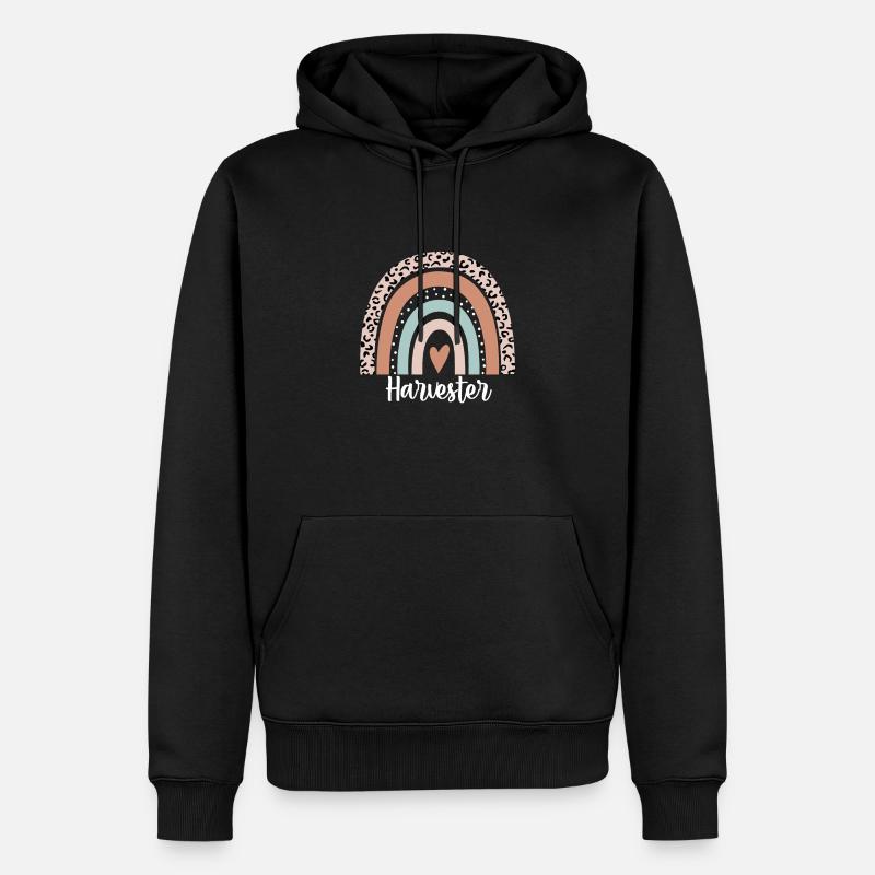 Moissonneuse Arc-en-ciel Leopard Funny Harvester - Sweat à capuche Premium bio Homme - noir