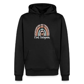 Oral Surgeon Rainbow Leopard Funny Oral Surgeon - Men’s Premium Organic Hoodie - black - Front - Nico (187cm)