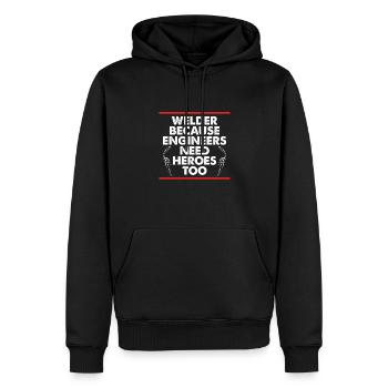 Les ingénieurs ont besoin de héros du soudage - Sweat à capuche Premium bio Homme - noir - Devant - Nico (187cm)
