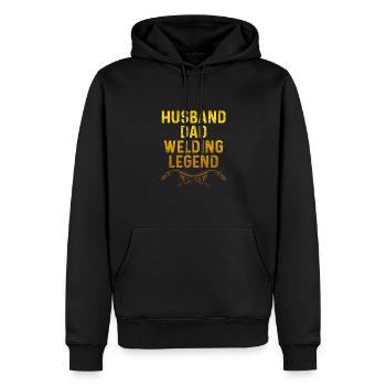 Mari, père, soudeur - Sweat à capuche Premium bio Homme - noir - Devant - Nico (187cm)