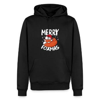Renards joyeux - Sweat à capuche Premium bio Homme - noir - Devant - Nico (187cm)