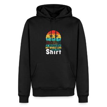 Im Ruhestand 2024 Ich habe mein ganzes Leben dafür gearbeitet - Männer Premium Bio Hoodie - Schwarz - Vorne - Nico (187cm)