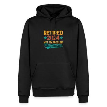 Im Ruhestand 2024 nicht mehr mein Problem - Männer Premium Bio Hoodie - Schwarz - Vorne - Nico (187cm)