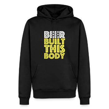 Beer built this body | BBQ, Party - Men’s Premium Organic Hoodie - black - Front - Nico (187cm)