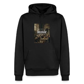 Hustle Renaissance Peinture Hommes Comte Or - Sweat à capuche Premium bio Homme - noir - Devant - Nico (187cm)