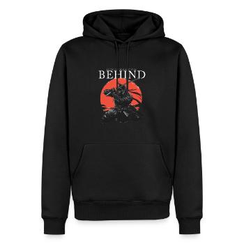 Samurai Ronin - À Celui qui a tout laissé derrière lui - Sweat à capuche Premium bio Homme - noir - Devant - Nico (187cm)