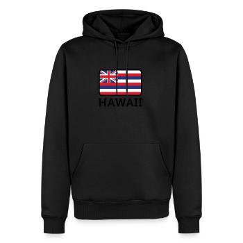 Nationalflagge von Hawaii - Männer Premium Bio Hoodie - Schwarz - Vorne - Nico (187cm)