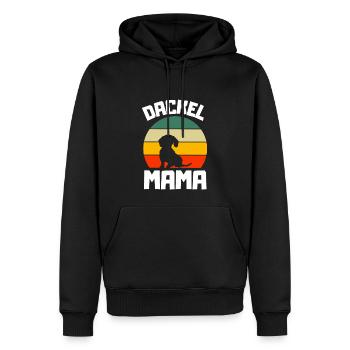 Chiens Maman Fête des Mères Rétro Teckel - Sweat à capuche Premium bio Homme - noir - Devant - Nico (187cm)