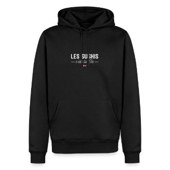 Sushi ist Leben! Für Sushi-Fans - Männer Premium Bio Hoodie - Schwarz - Vorne - Nico (187cm)