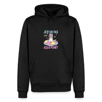 Je peux pas j'ai Aqua Poney Fans de Licornes - Sweat à capuche Premium bio Homme - noir - Devant - Nico (187cm)