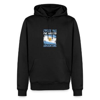 Je peux pas je me barre en Argentine - Sweat à capuche Premium bio Homme - noir - Devant - Nico (187cm)