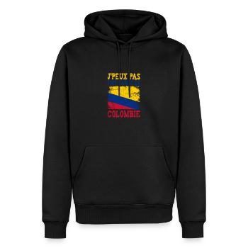 Ich kann nicht in Kolumbien stecken bleiben - Männer Premium Bio Hoodie - Schwarz - Vorne - Nico (187cm)