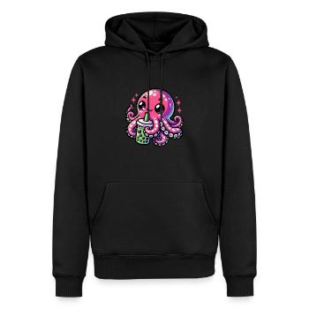 Bubble Tea Poulpe Boba Tea Kawaii Cadeau - Sweat à capuche Premium bio Homme - noir - Devant - Nico (187cm)