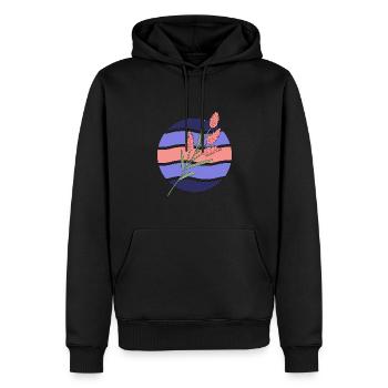 Minimal Blume Wellen Muster Urlaub Ferien Sommer - Männer Premium Bio Hoodie - Schwarz - Vorne - Nico (187cm)