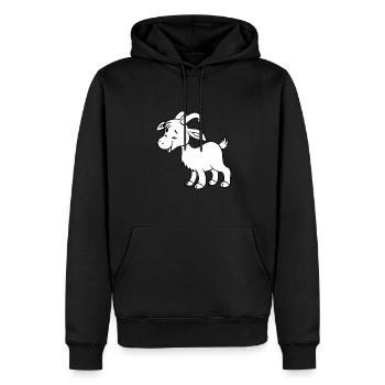 Ziege - Männer Premium Bio Hoodie - Schwarz - Vorne - Nico (187cm)