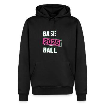 Baseball Baseballerin Team Turnier Mannschaft 2025 - Männer Premium Bio Hoodie - Schwarz - Vorne - Nico (187cm)