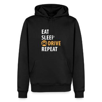 Reise, Autoreise, Auto fahren, Urlaub - Männer Premium Bio Hoodie - Schwarz - Vorne - Nico (187cm)