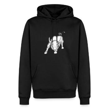 Wallstreet Bulle - Aktien - Börse - Finanzen - Männer Premium Bio Hoodie - Schwarz - Vorne - Nico (187cm)