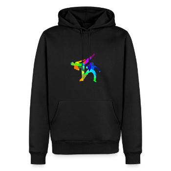 Capoeira Regenbogen Farben Polygon Sport - Männer Premium Bio Hoodie - Schwarz - Vorne - Nico (187cm)