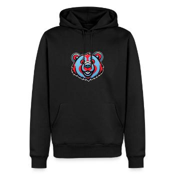 Cartoon Comic Bären Mascot - Männer Premium Bio Hoodie - Schwarz - Vorne - Nico (187cm)