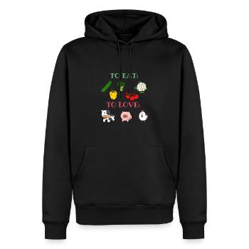 Amis pas de nourriture Animal Amour Légumes Végétalien herbie - Sweat à capuche Premium bio Homme - noir - Devant - Nico (187cm)