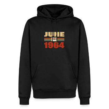 59. Geburtstag Juni Jahrgang 1964 Geschenkidee - Männer Premium Bio Hoodie - Schwarz - Vorne - Nico (187cm)
