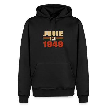 74th Birthday June Vintage 1949 Gift Idea - Men’s Premium Organic Hoodie - black - Front - Nico (187cm)