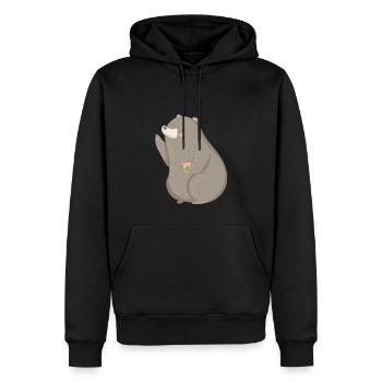 Bär Teddybär - Männer Premium Bio Hoodie - Schwarz - Vorne - Nico (187cm)